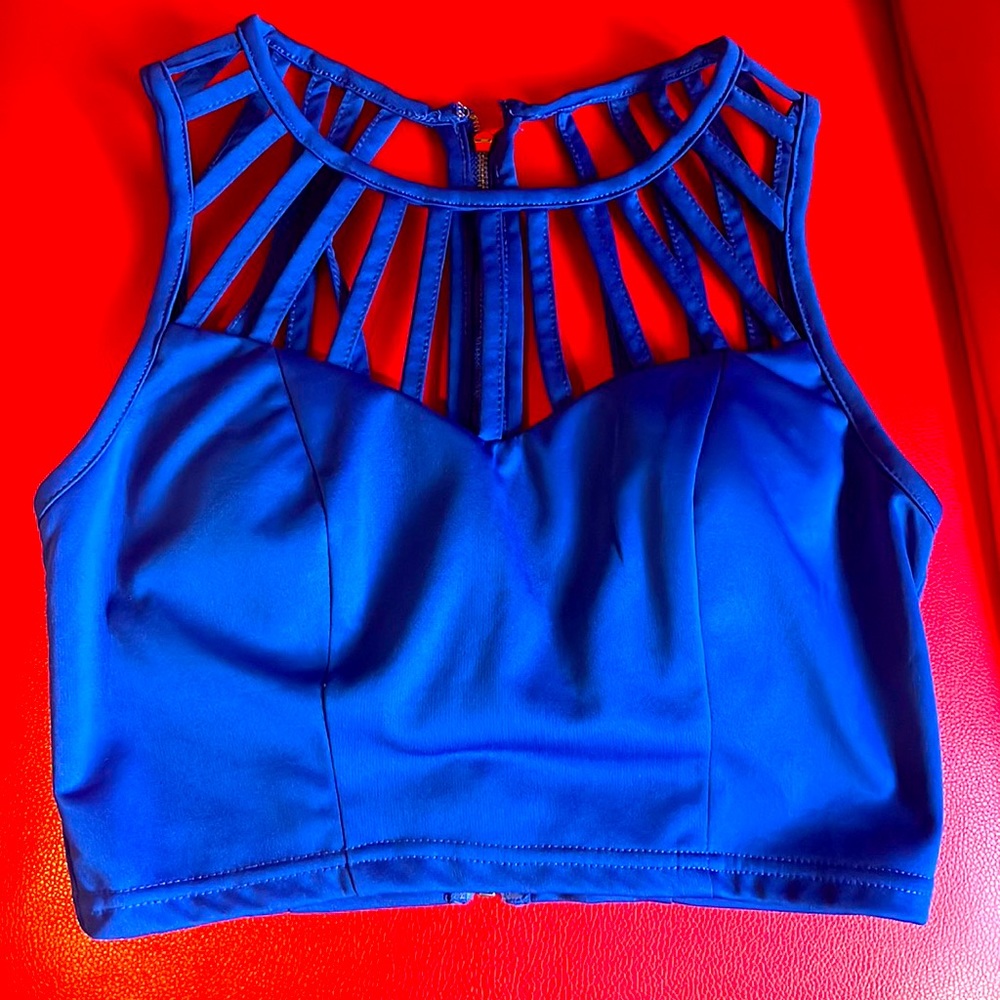Blue crop top